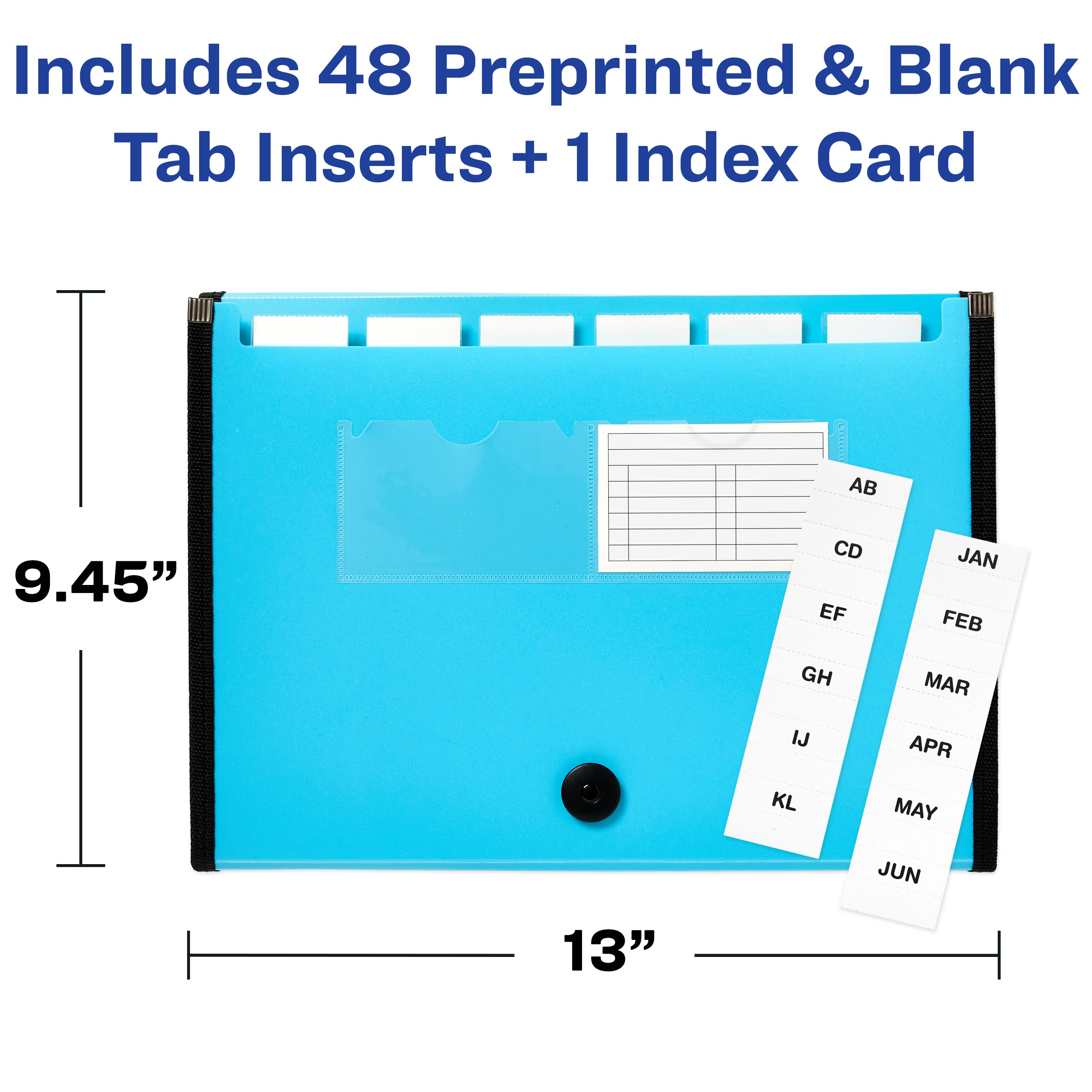 Expanding File Folder, 7-Pocket, Aqua 73551 | Avery